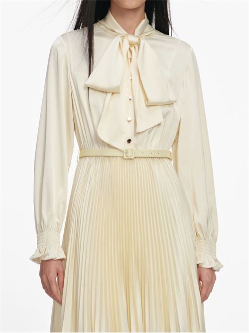 Mini abito in pizzo satinato SELF PORTRAIT | SS26047MAYYELLOW